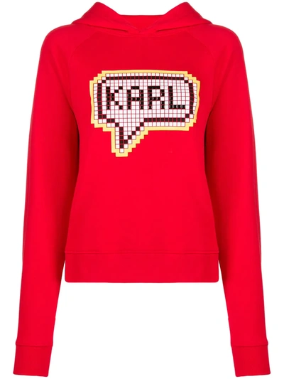 Karl Lagerfeld Karl Pixel Hoodie In Red