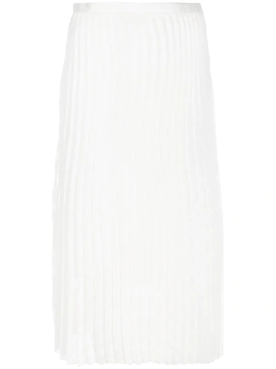 Victoria Victoria Beckham Pleated Midi Skirt In White