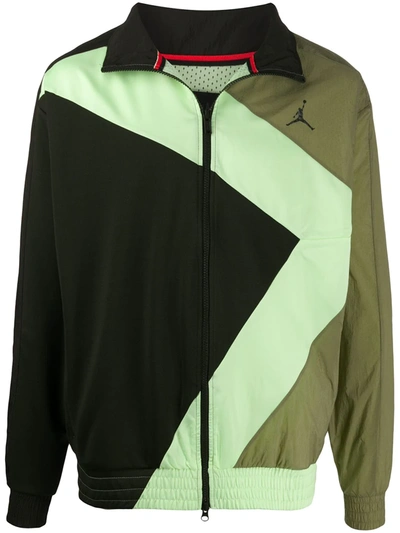Jordan Panelled Sports Jacket In Green