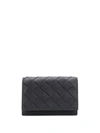 Bottega Veneta Black Intrecciato Leather Wallet