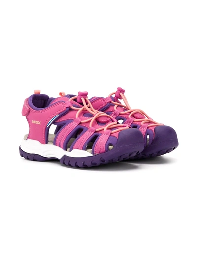 Geox Kids' Borealis Cage Sandals In Pink