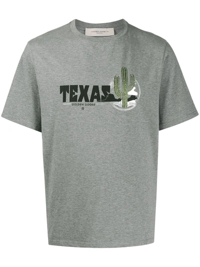 Golden Goose Texas Print T-shirt In Grey