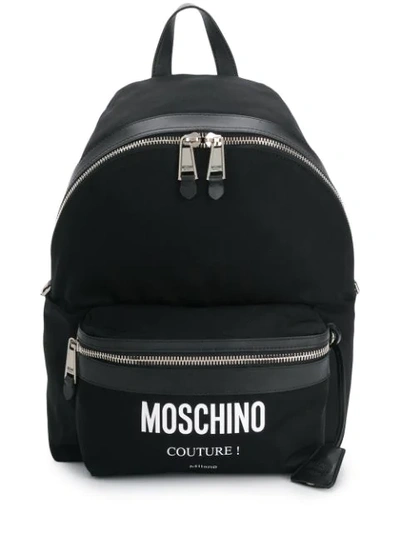 Moschino Couture Logo Backpack In Black/white