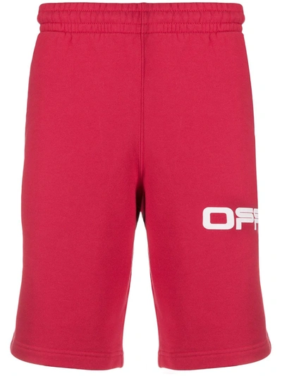 Off-white Cabin Baggage Track Shorts In Red