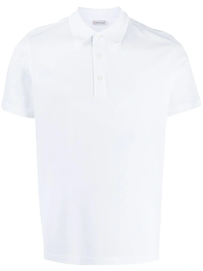 Moncler Pointed Collar Polo Shirt In White