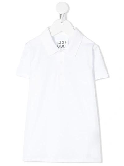 Douuod Kids' Short-sleeve Fitted Polo Shirt In White