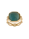 Goossens 'cabochons' Tinted Crystal 24k Gold-plated Ring In Metallic,blue