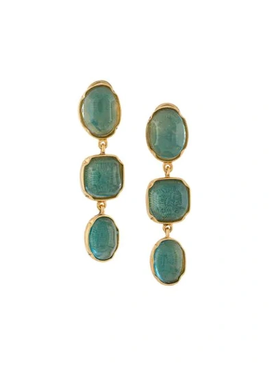 Goossens Three Cabochons Earrings In Gold