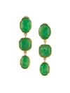 Goossens Three Cabochons Clip Earrings In Gold
