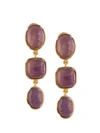 Goossens Three Cabochons Clip Earrings In Purple