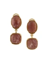 Goossens Two Cabochons Clip Earrings In Pink