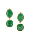 Goossens Two Cabochons Clip Earrings In Green
