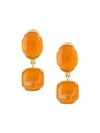 Goossens Two Cabochons Clip Earrings In Orange