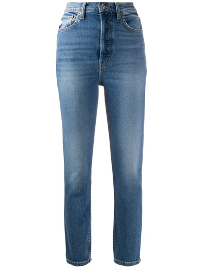 Re/done High-waisted Skinny Jeans In Blue