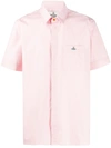 Vivienne Westwood Orb Embroidered Cotton Shirt In Pink