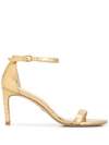 Stuart Weitzman Nunakedstraight Sandals In Gold