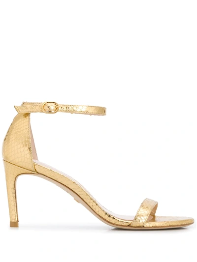 Stuart Weitzman Nunakedstraight Sandals In Gold