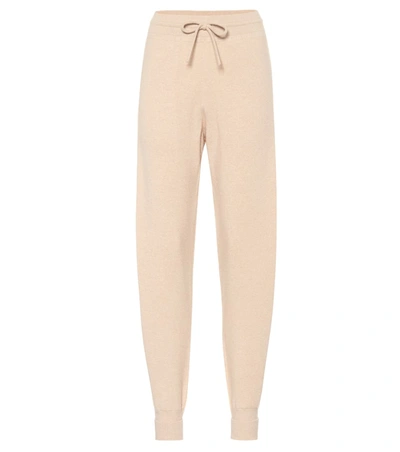Chloé Intarsia Cashmere Tapered Pants In Beige