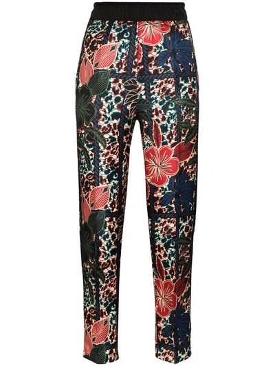 Moncler Floral-print Cropped Trousers In Multi