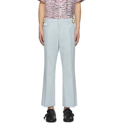 Sies Marjan Vice Cropped Flared Cotton Trousers In Cloudblue