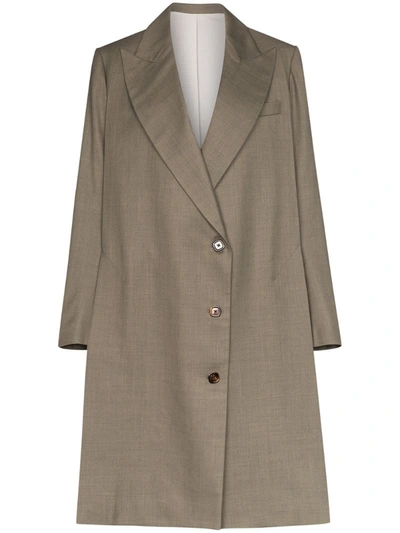 Eftychia Oversized Long Blazer Coat In Grey