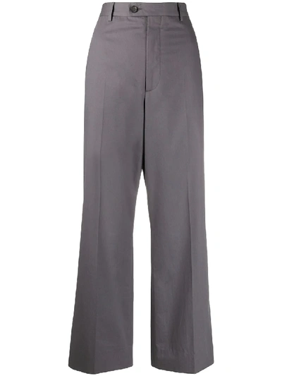 Maison Margiela Cropped Wide-leg Trousers In Grey