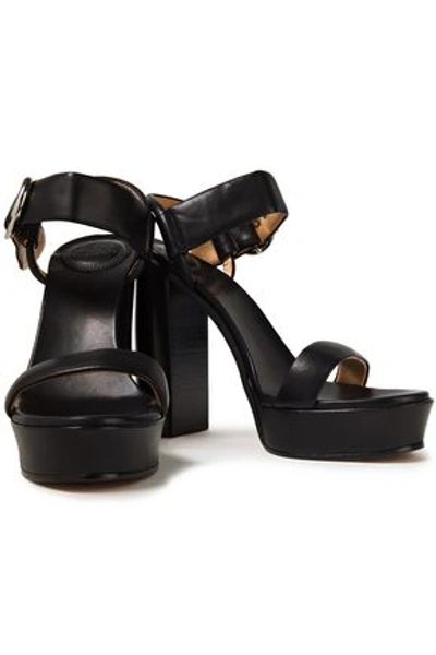 Chloé Leather Platform Sandals In Black