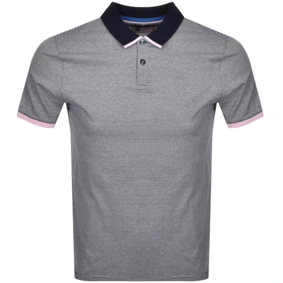 Ted Baker Mmb Caffine Striped Regular Fit Polo Shirt In Navy