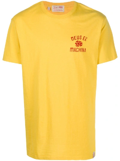 Deus Ex Machina Logo Print T-shirt In Yellow