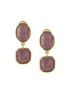 Goossens Two Cabochons Clip Earrings In Purple