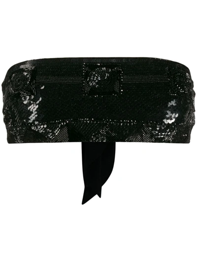 Emilio Pucci Sequin-embellished Crop Top In Black