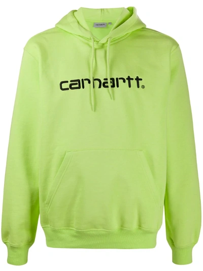 Carhartt Logo Embroidered Hoodie In Green