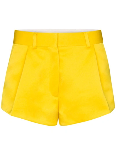 Heron Preston Tailored Heavy Satin Shorts In Yellow