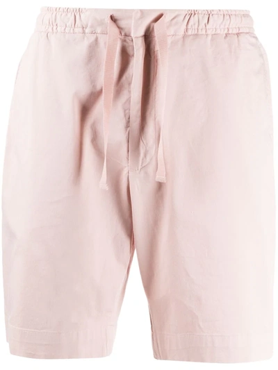 Officine Generale Phil Garment-dyed Lyocell, Linen And Cotton-blend Drawstring Shorts In Pink