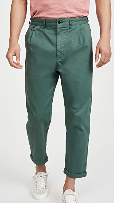 Alex Mill Pleated Chino Trousers In Faded Spruce