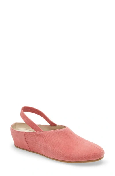 Amalfi By Rangoni Valter Slingback Wedge Clog In Coral Cashmere Suede