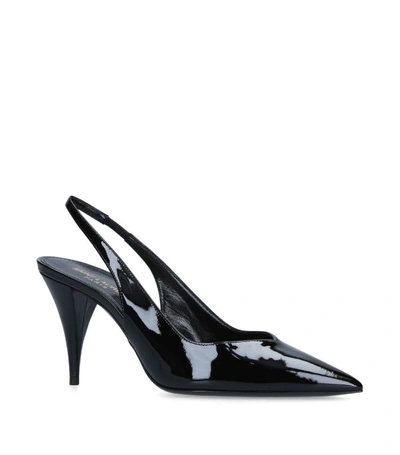 Saint Laurent Patent Kiki Slingback Heels 85