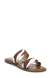 Sam Edelman Gala Two Strap Slide Sandal In Brown Fabric