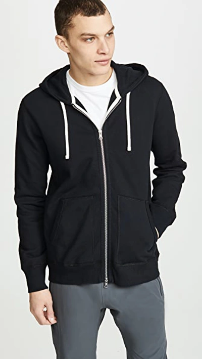 Reigning Champ Mid Weight Terry Zip Hoodie In Black