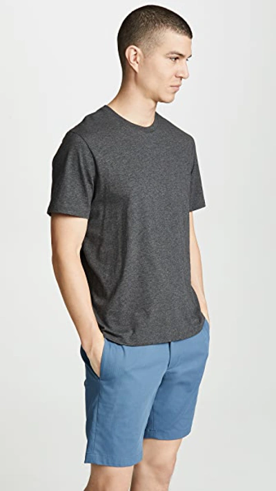 Vince Short Sleeve Pima Crew Neck Tee In H. Carbon