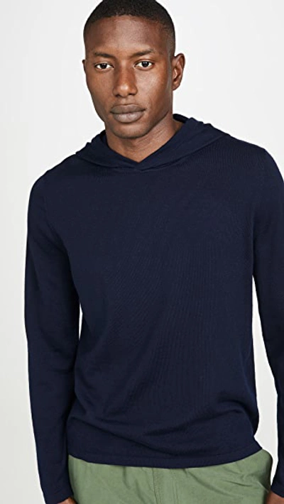Vince Long Sleeve Pullover Cashmere Hoodie In Coastal
