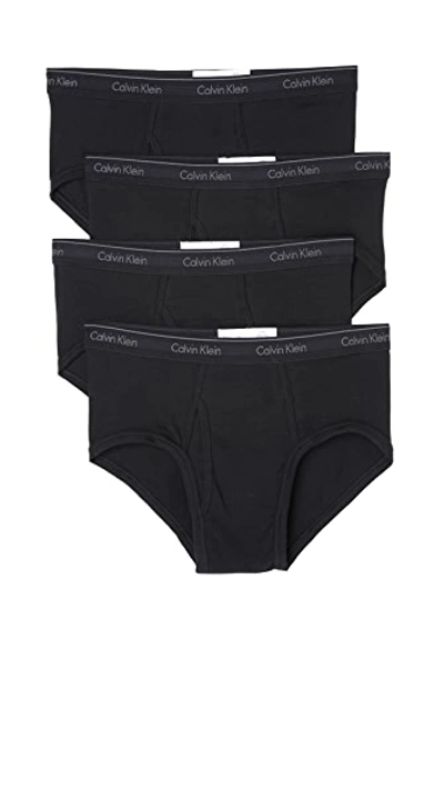 Calvin Klein Underwear 4 Pack Cotton Classic Briefs In Black