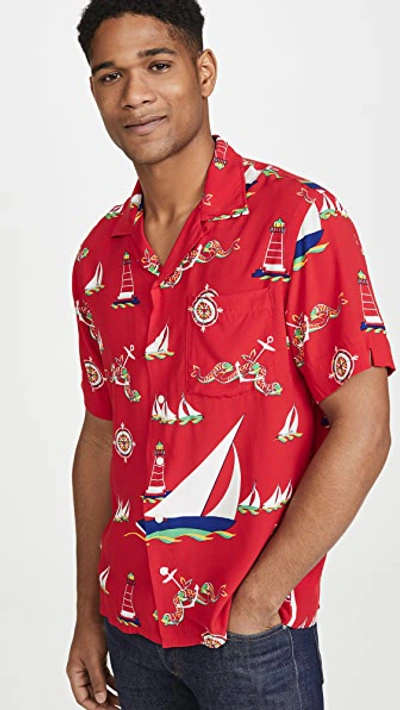 Polo Ralph Lauren Men's Custom Fit Ralph-waiian Shirt In Ocean Voyage