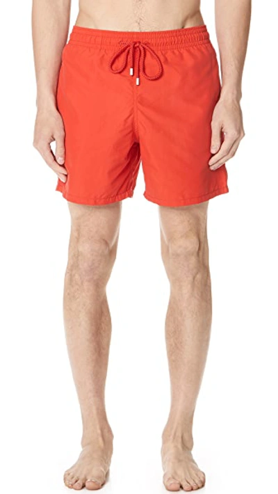 Vilebrequin Men's Moorea Rocket Medusa Aquareactive Swim Shorts In Orange