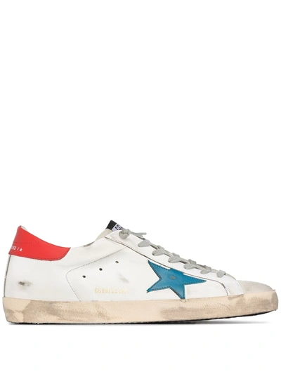 Golden Goose White & Blue Superstar Sneakers