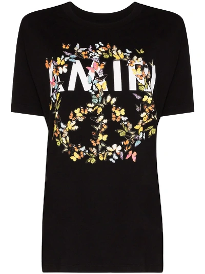 Amiri Butterfly Peace Symbol T-shirt In Black