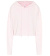Alo Yoga Edge Cotton-blend Cropped Hoodie In Pink