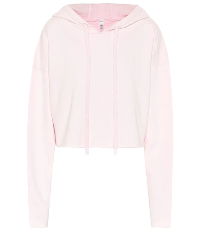 Alo Yoga Edge Cotton-blend Cropped Hoodie In Pink