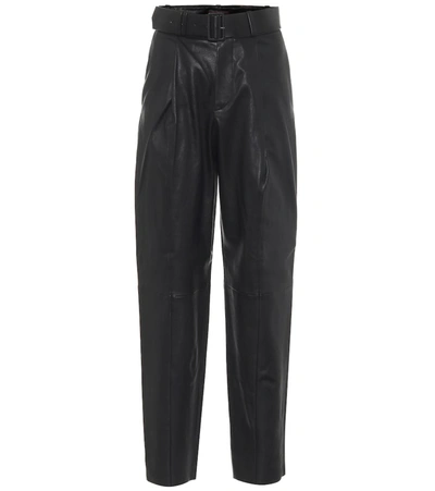 Stouls Murray High-rise Leather Pants In Black