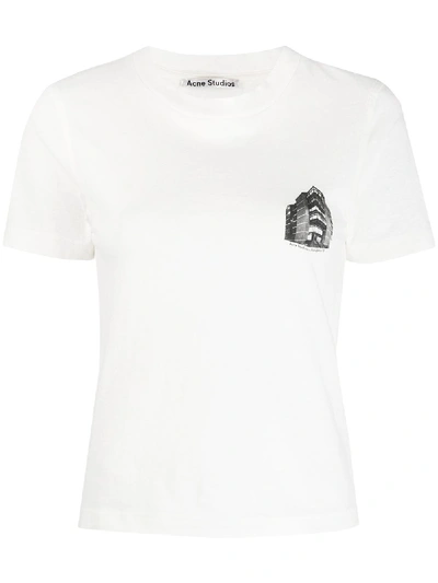 Acne Studios Headquarters-print T-shirt In White